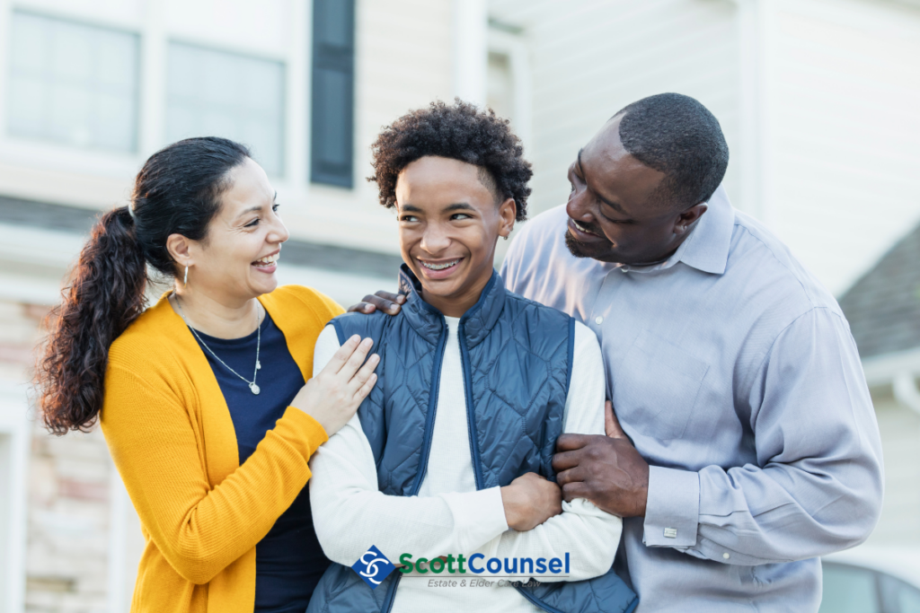 parants with their teenage son